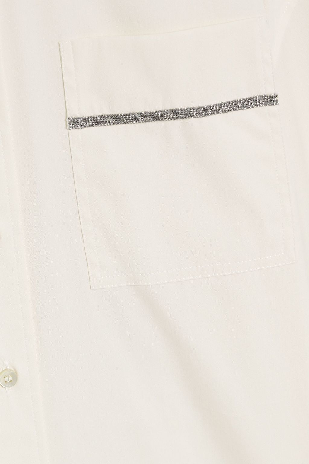 BRUNELLO CUCINELLI Bead-embellished cotton-blend poplin shirt