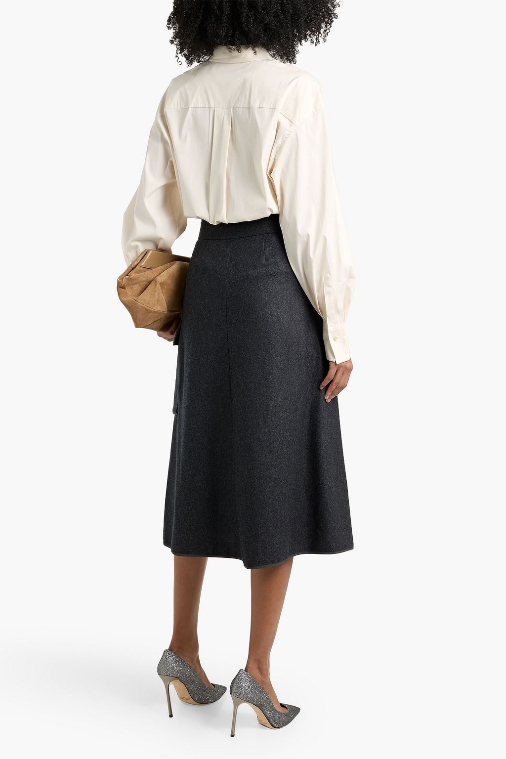 BRUNELLO CUCINELLI Bead-embellished cotton-blend poplin shirt