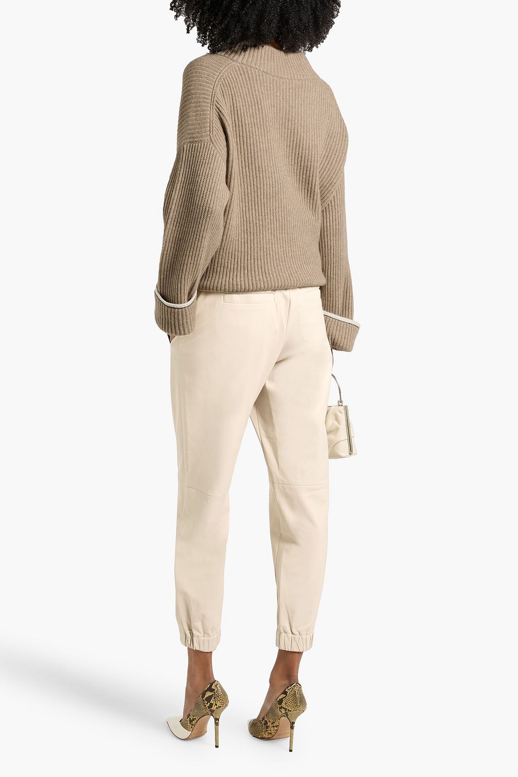 BRUNELLO CUCINELLI Bead-embellished ribbed cashmere sweater