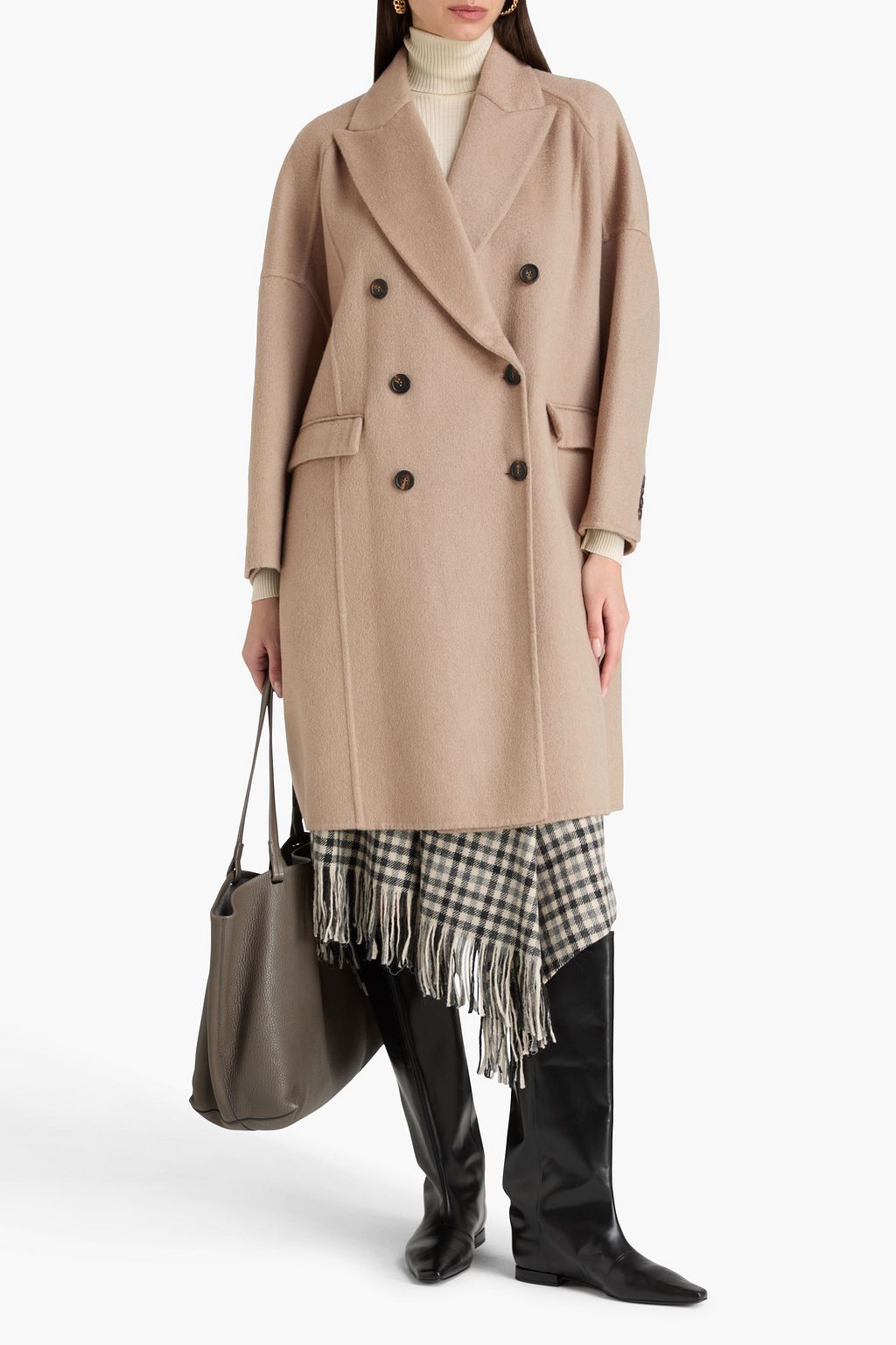 BRUNELLO CUCINELLI Doppelreihiger Mantel aus Kaschmirfilz