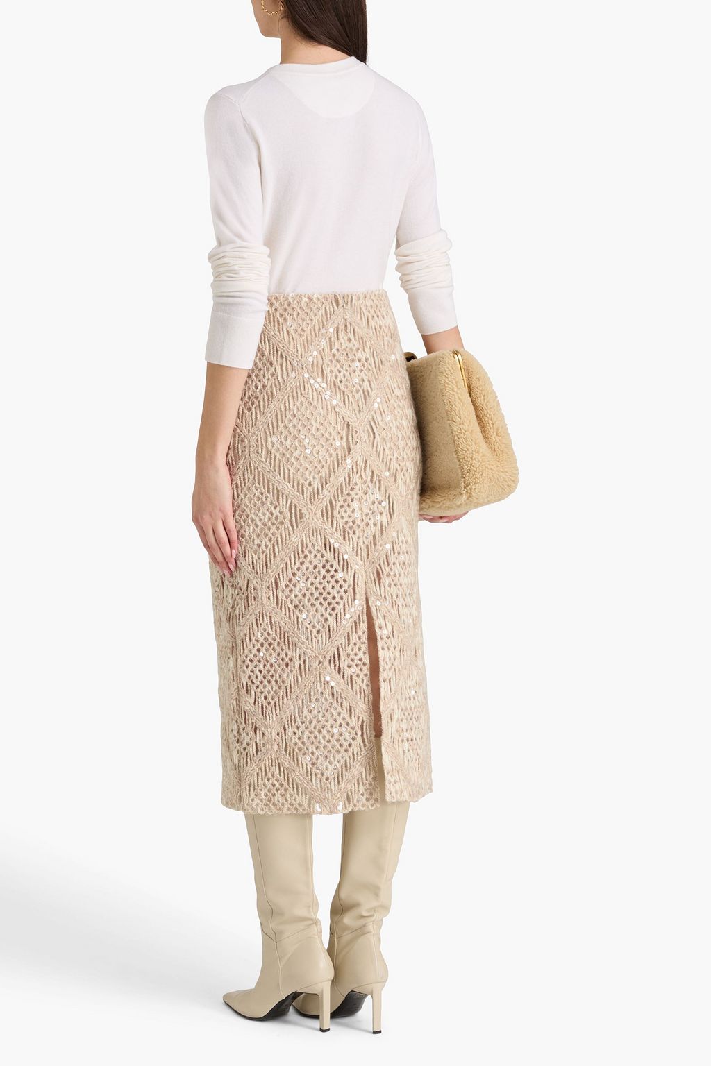 BRUNELLO CUCINELLI Midirock aus Tüll mit Pailletten