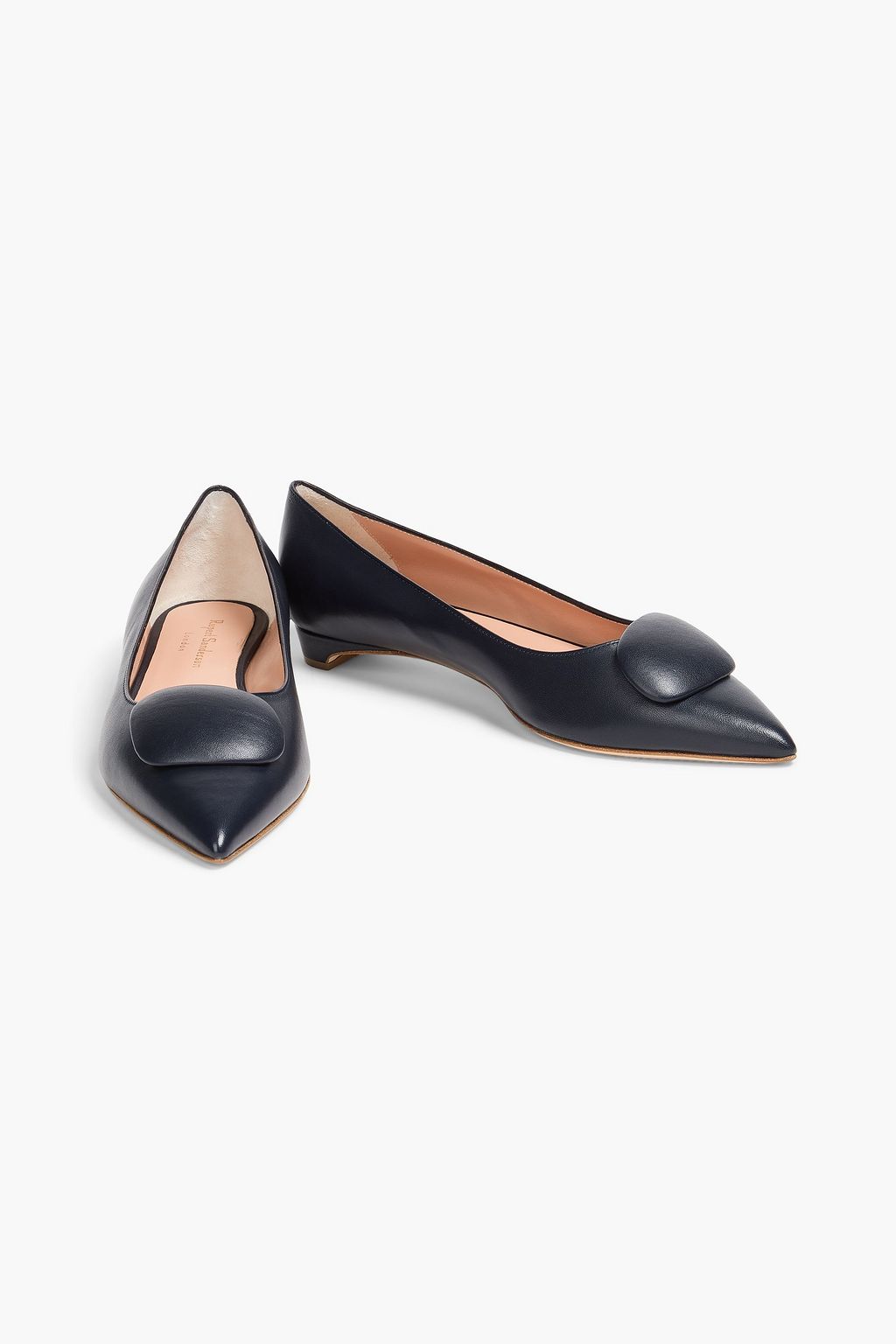 RUPERT SANDERSON Bedfa embellished leather point-toe flats