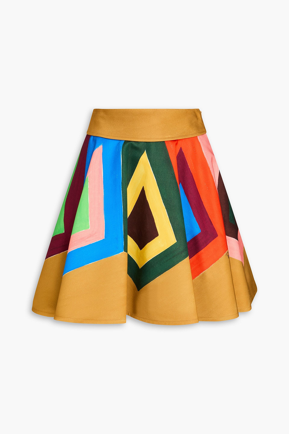 Pucci Printed Cotton-blend Twill Mini Skirt In Yellow