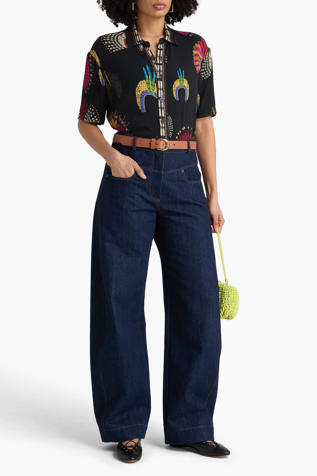 FARM RIO Printed crepe shirt