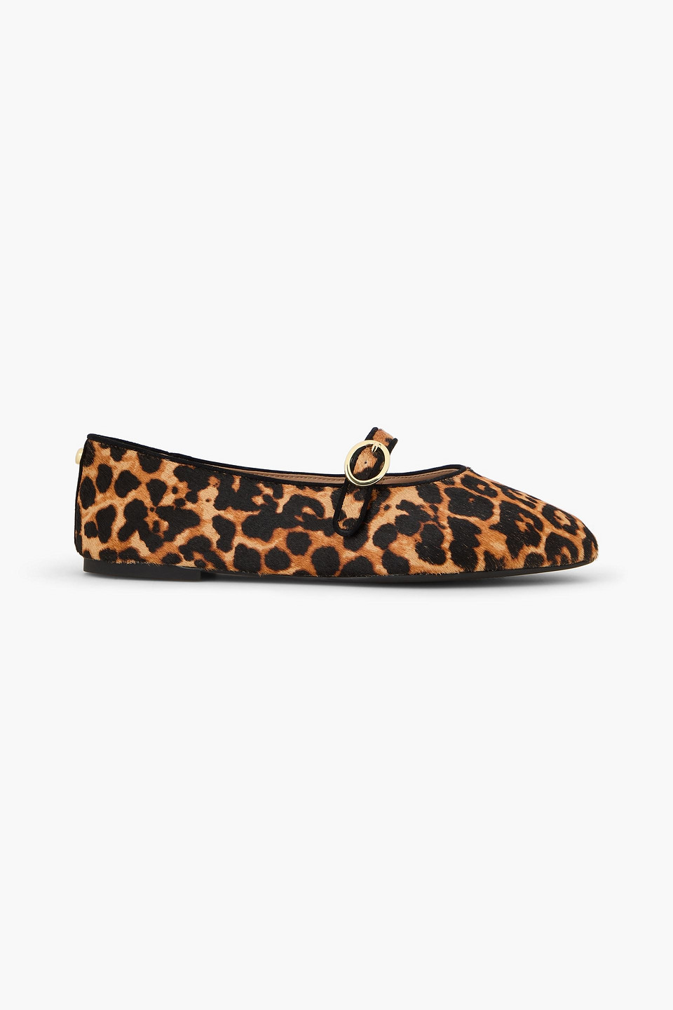 stuart weitzman - kyra leopard-print calf hair mary jane flats - animal print - us 6.5
