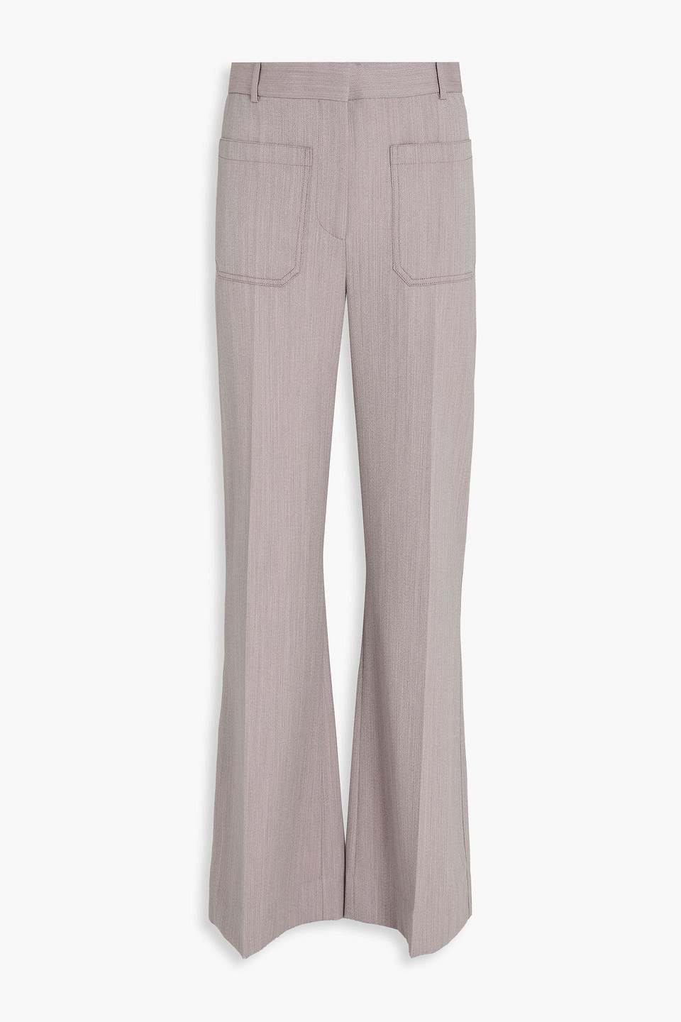 Victoria Beckham Wool Flared Pants In Pink