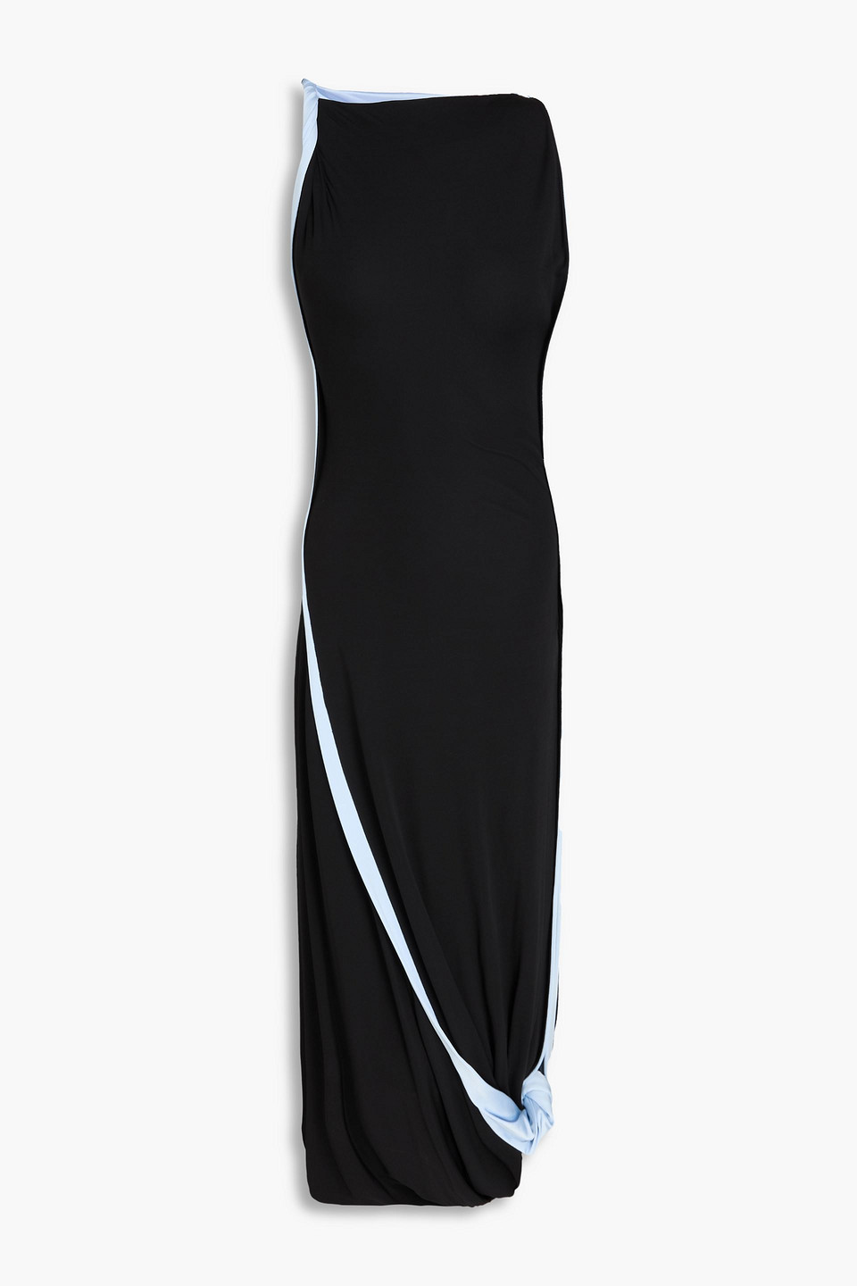 Victoria Beckham Asymmetric Crepe Gown In Black