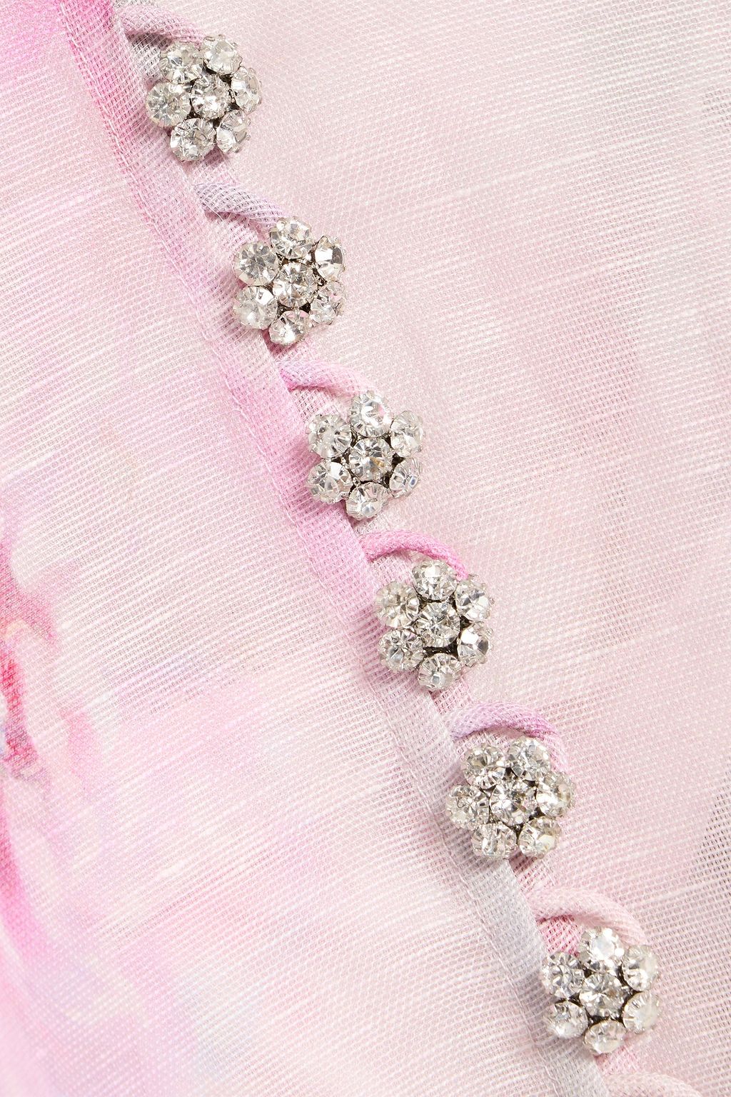 ZIMMERMANN Pussy-bow floral-print linen and silk-blend gauze top