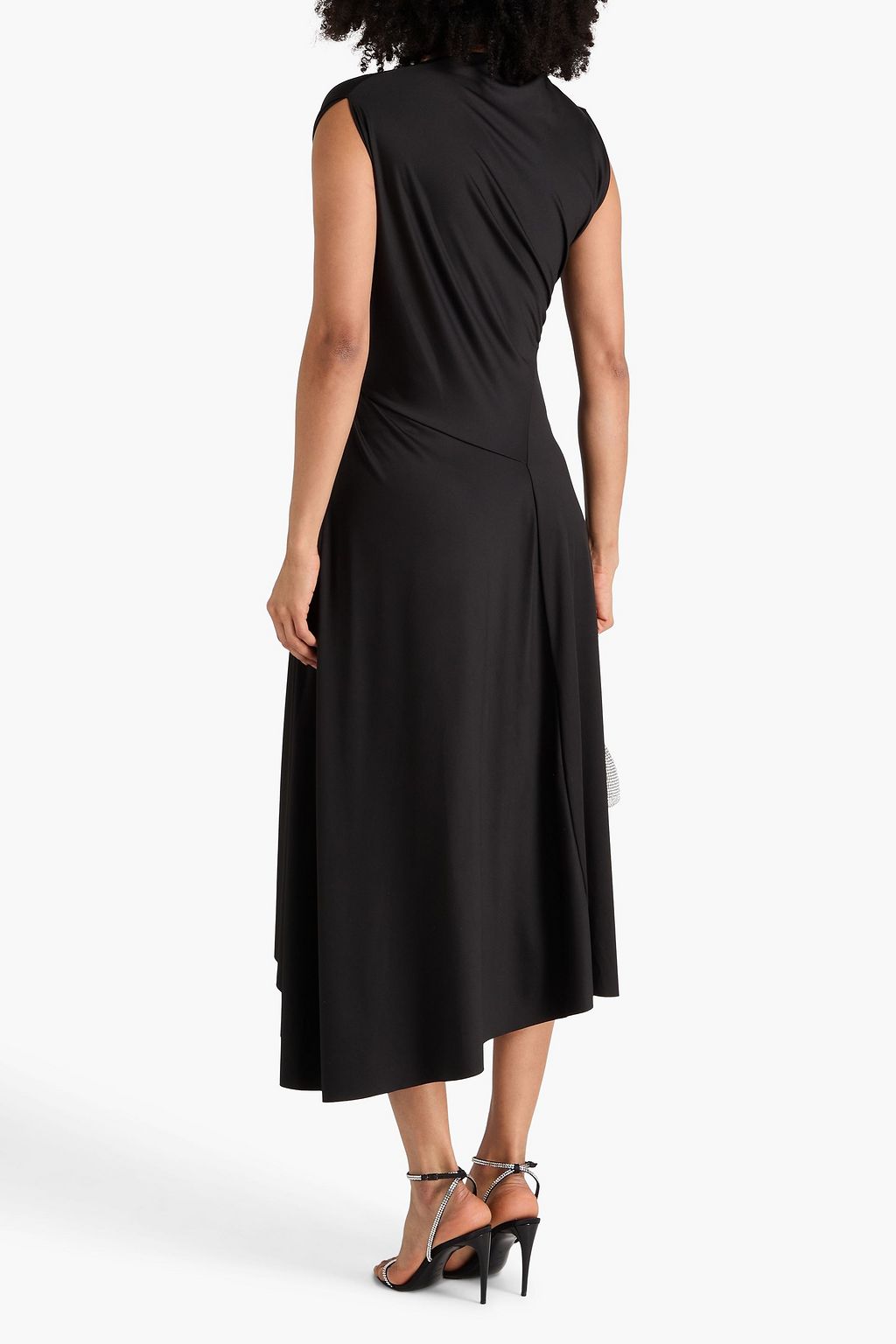 VICTORIA BECKHAM Draped stretch-jersey midi dress | THE OUTNET