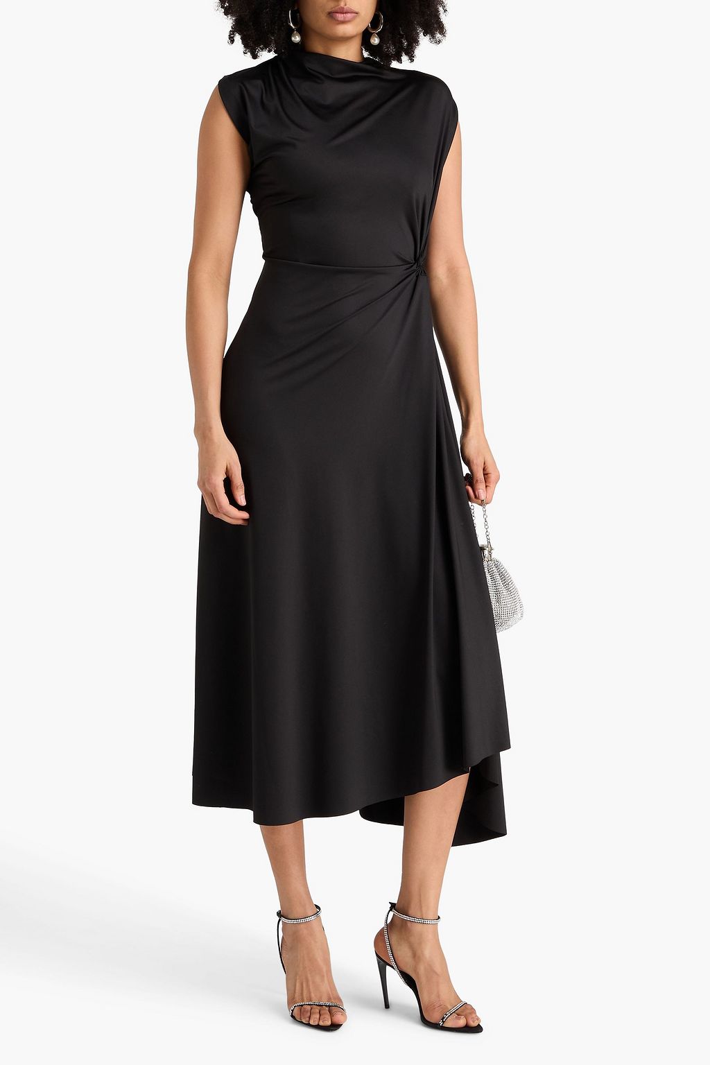 VICTORIA BECKHAM Draped stretch-jersey midi dress | THE OUTNET