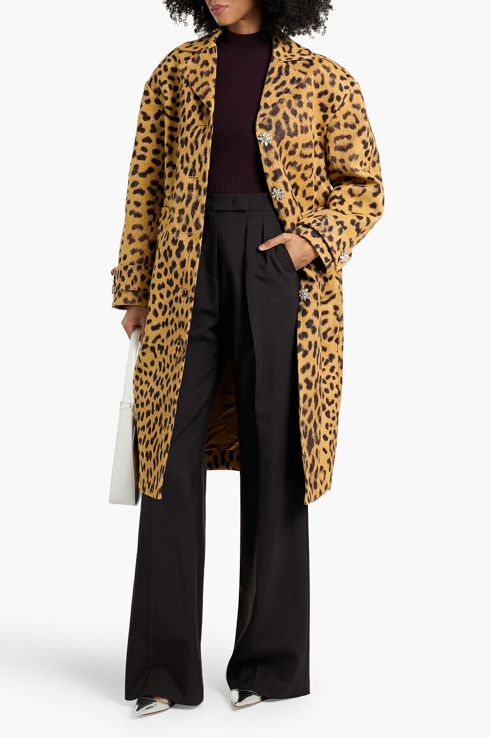 Zimmermann Leopard-jacquard Coat In Gold