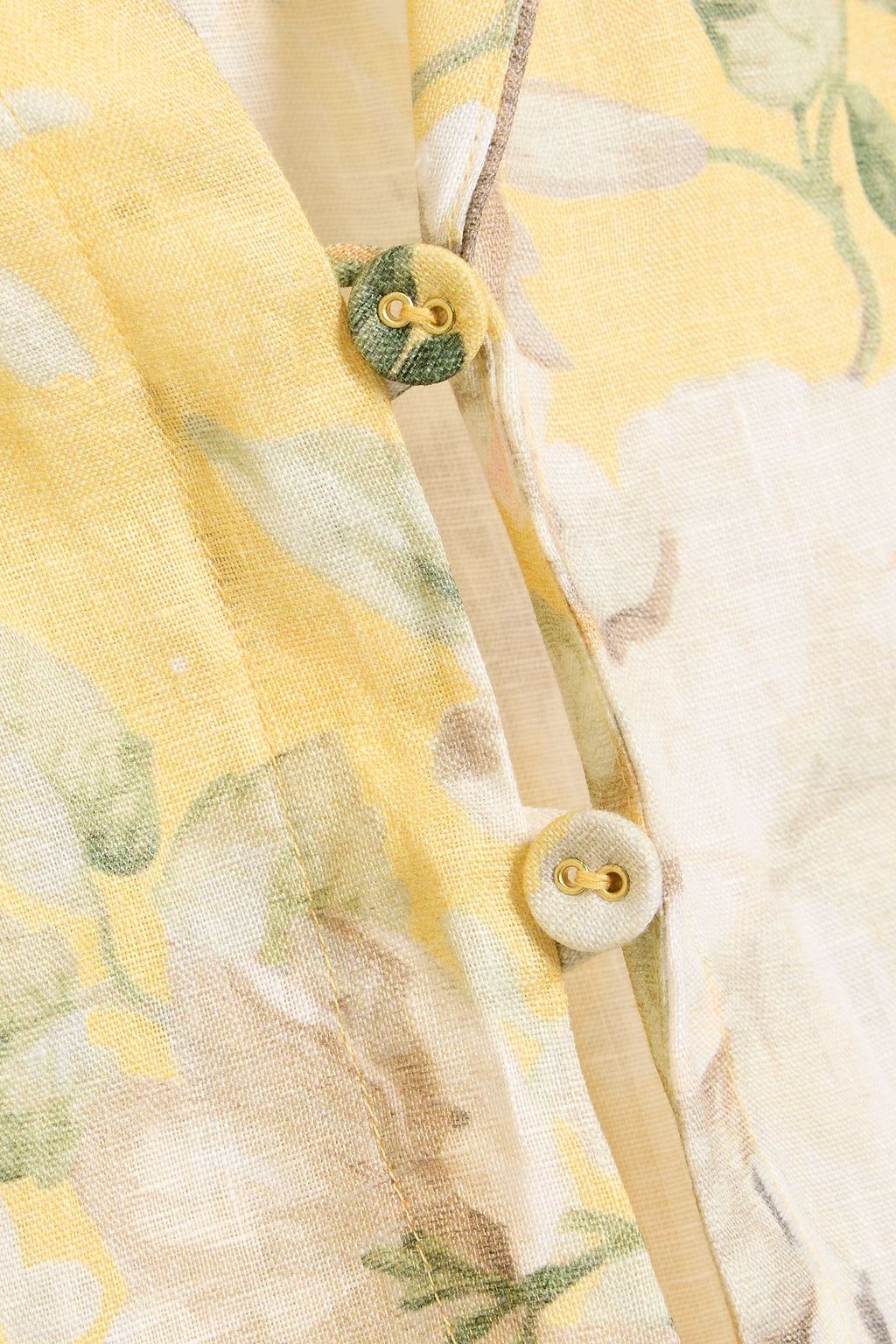 ZIMMERMANN Broderie anglaise-trimmed floral-print linen-gauze mini dress