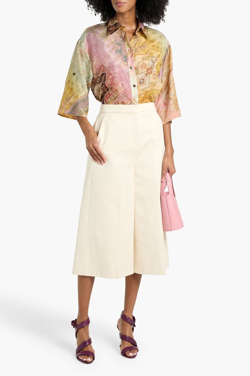 ZIMMERMANN Printed silk crepe de chine shirt