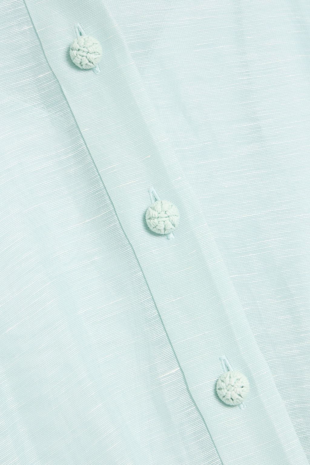 ZIMMERMANN Lace-trimmed linen and silk-blend gauze mini shirt dress