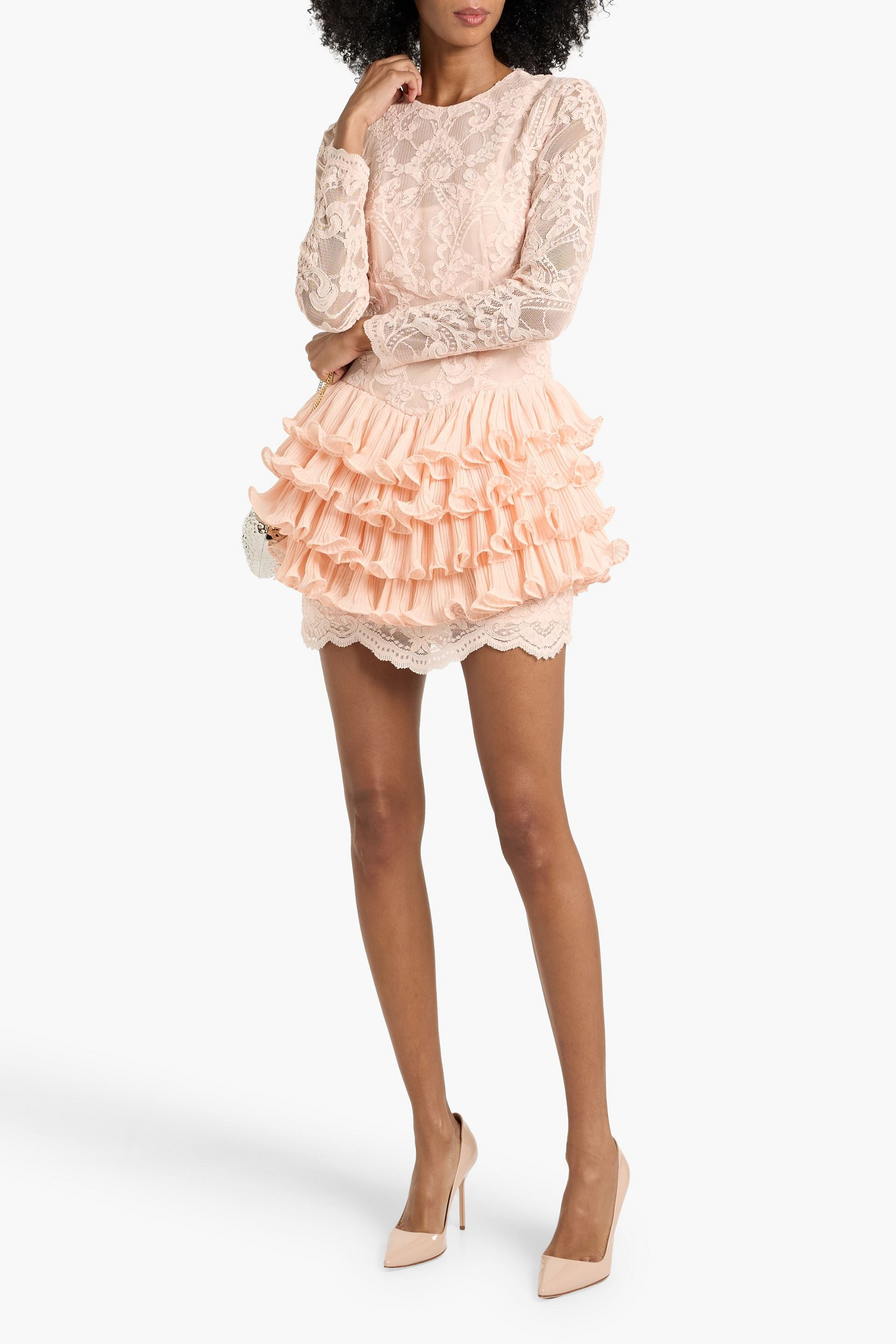 Zimmermann Ruffled corded lace mini dress