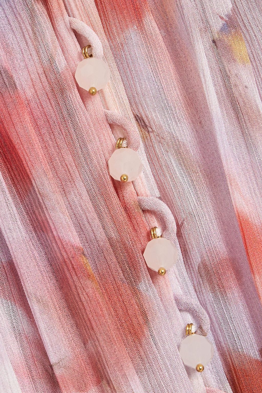 ZIMMERMANN Gathered floral-print georgette blouse