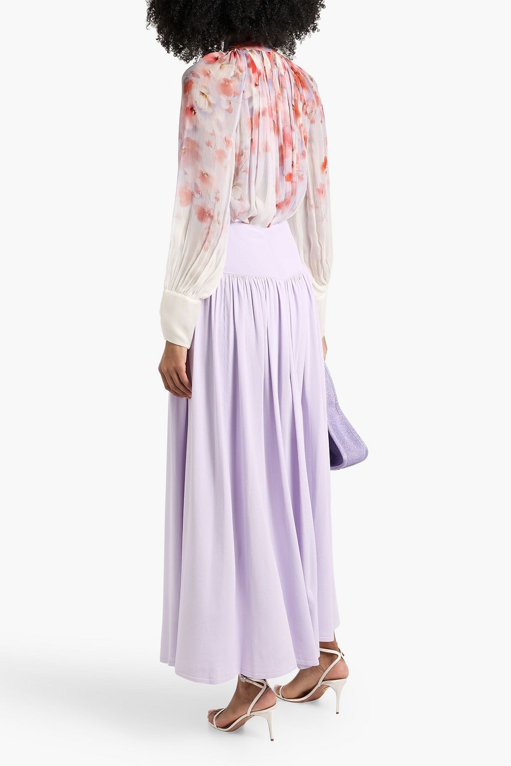 ZIMMERMANN Gathered floral-print georgette blouse