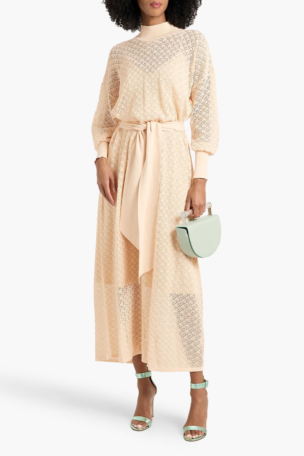 ZIMMERMANN Pointelle-knit turtleneck maxi dress