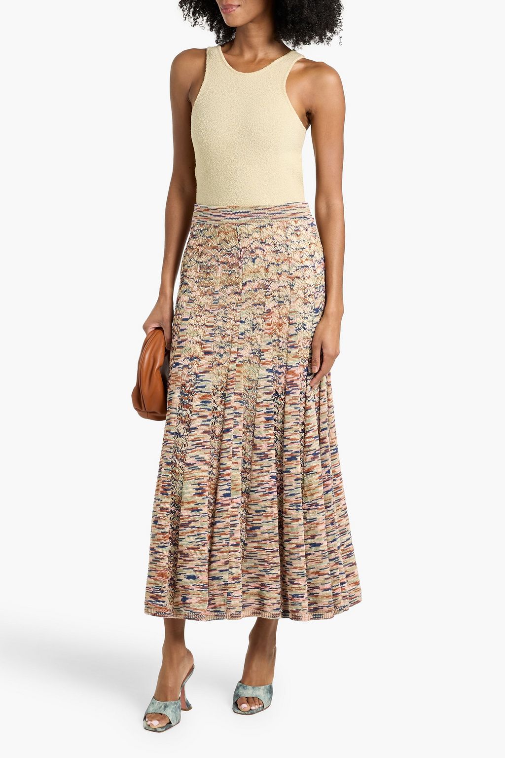 ZIMMERMANN Marled crocheted cotton maxi skirt