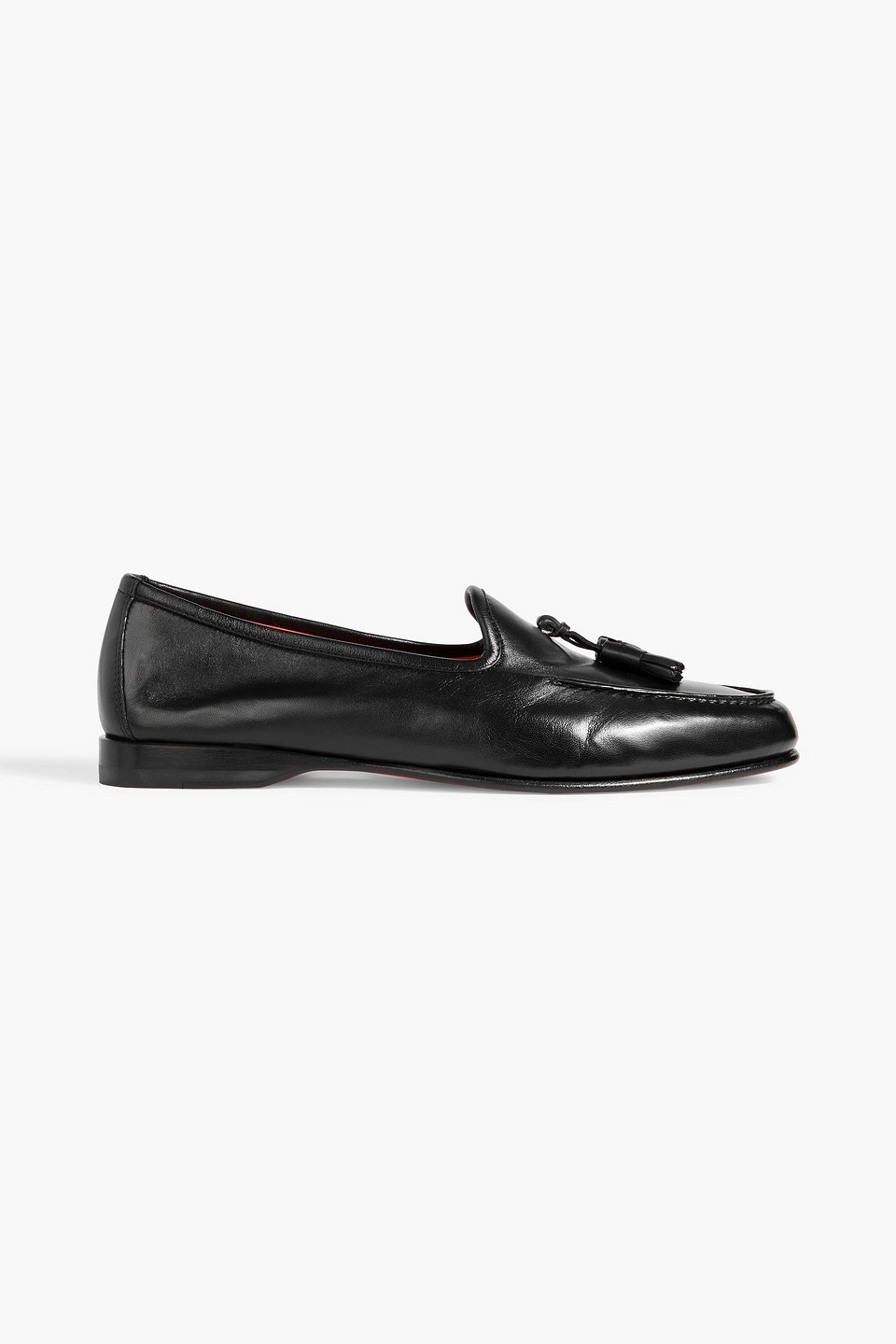 santoni - andrea tasseled leather loafers - black - uk 9