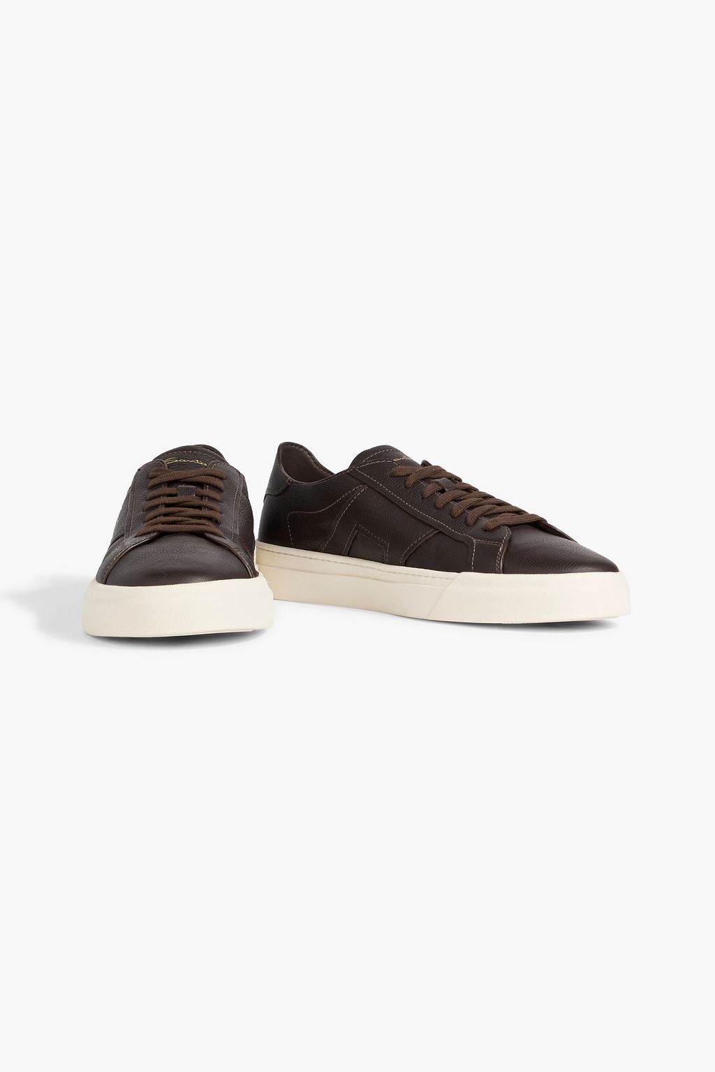 SANTONI Dbs SF4 pebbled-leather sneakers