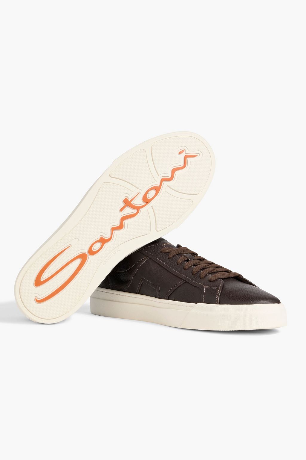 SANTONI Dbs SF4 pebbled-leather sneakers