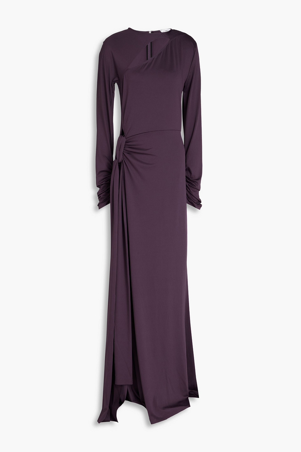 victoria beckham - cutout stretch-jersey gown - purple - uk 6