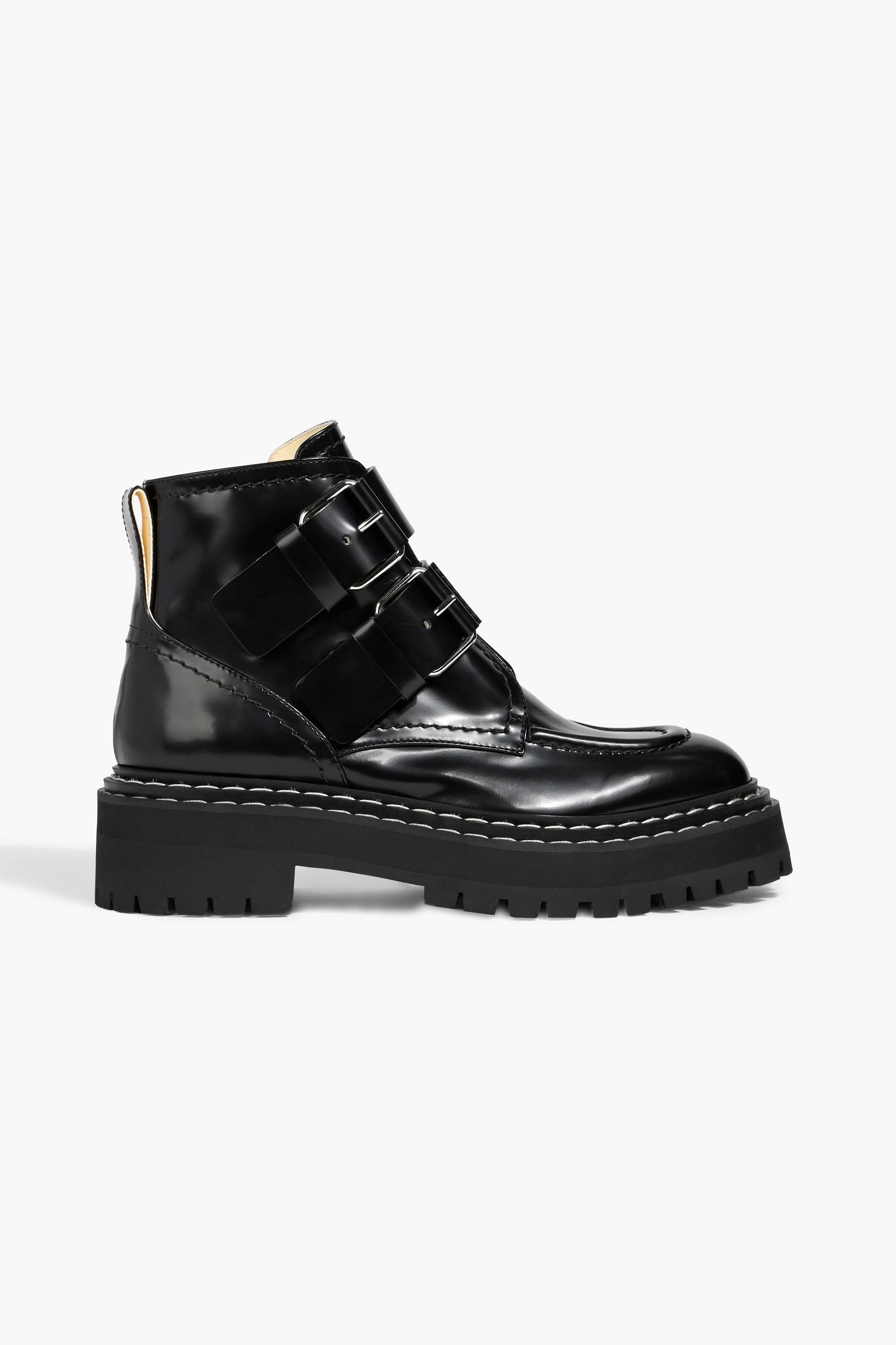 Proenza Schouler Buckled leather combat boots