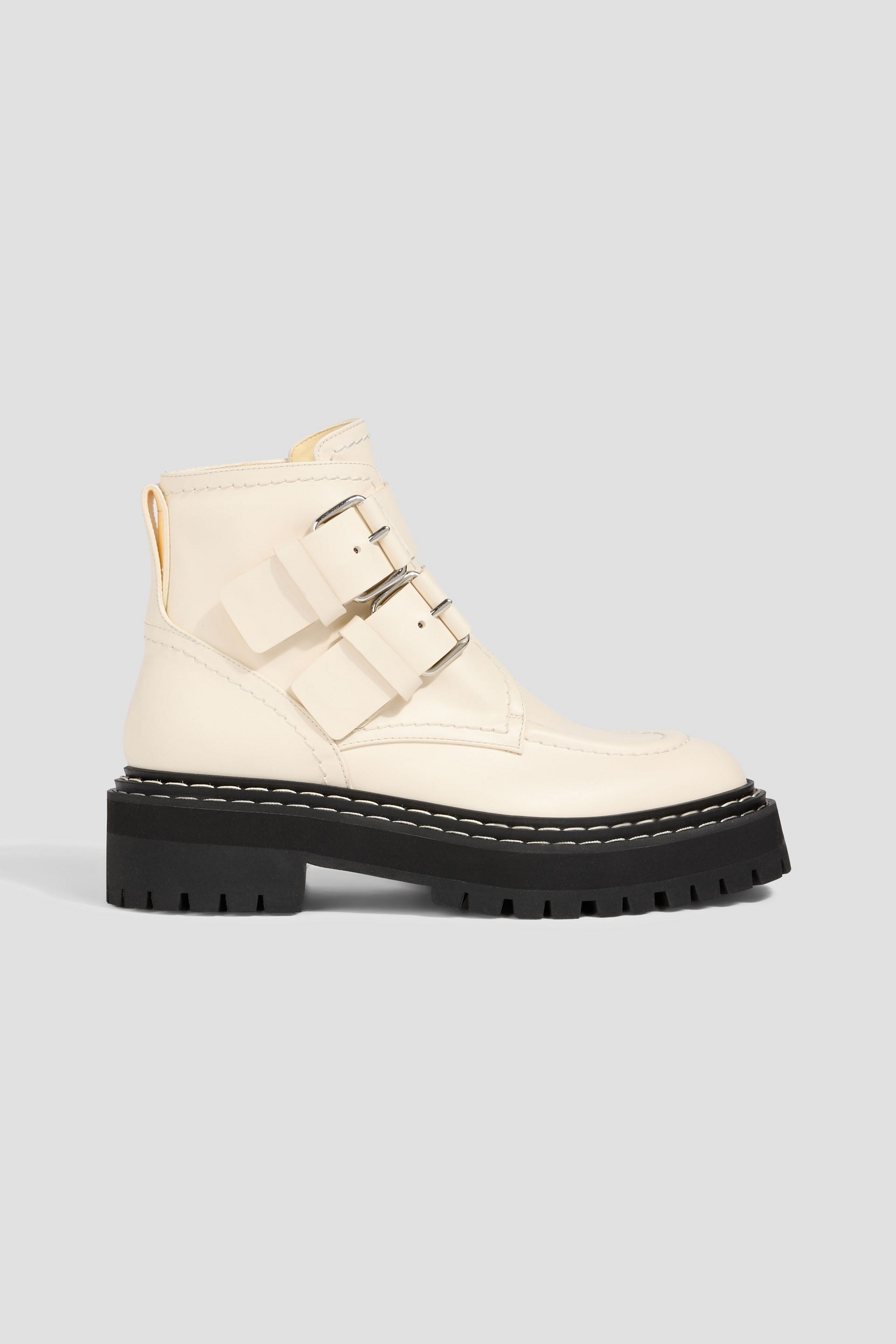 Proenza Schouler Buckled leather combat boots