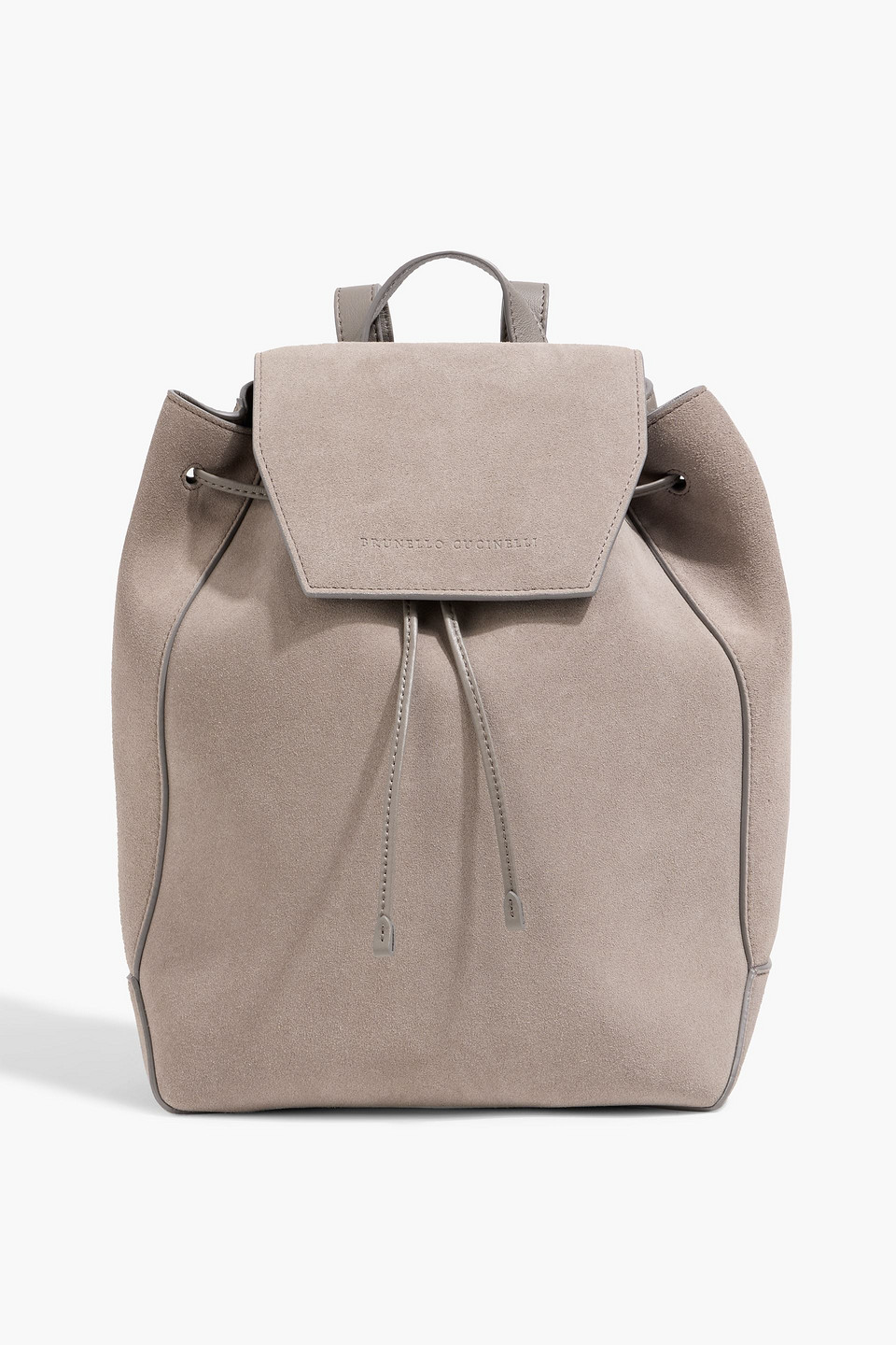 Brunello Cucinelli Leather And Suede Backpack In Brown