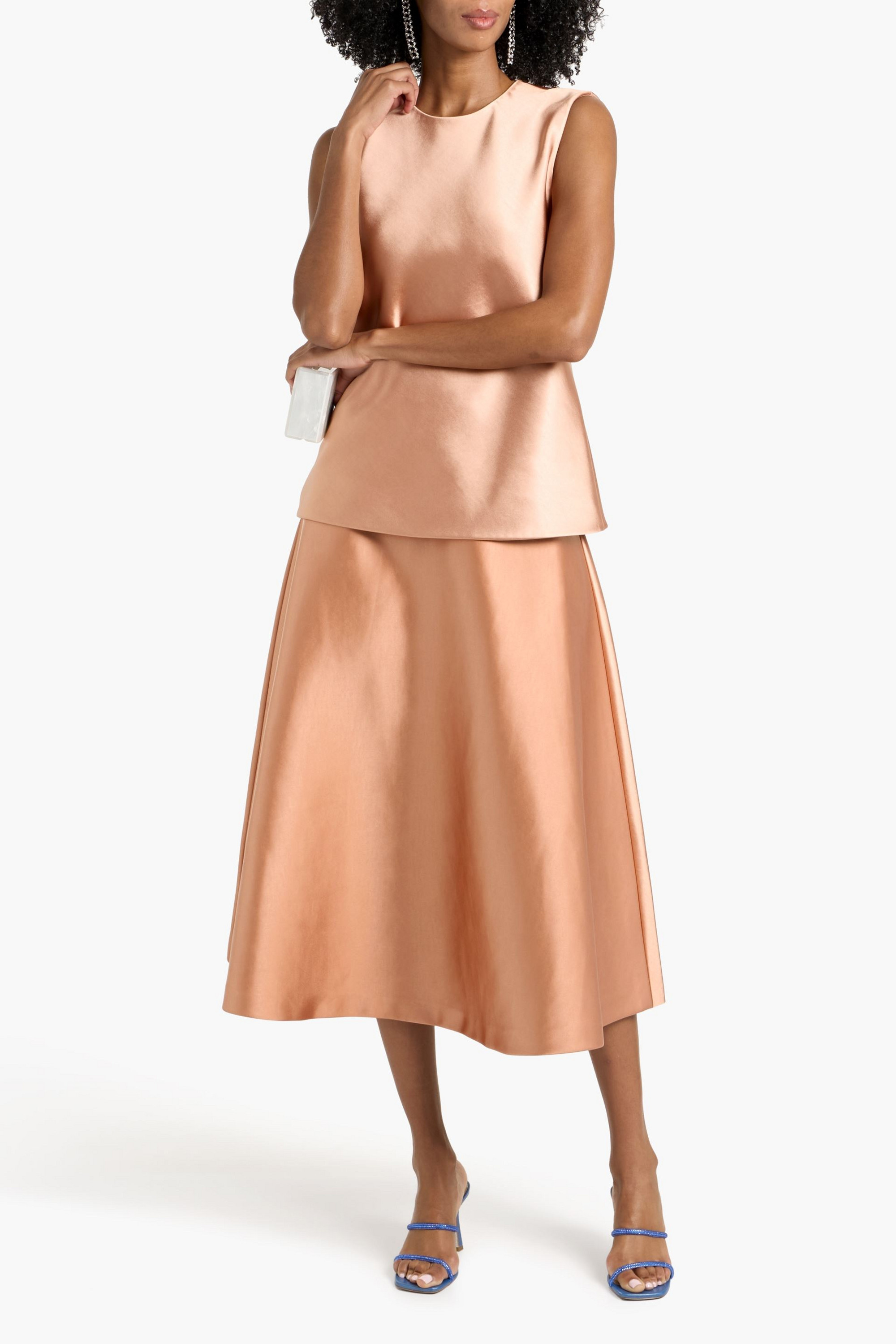 Carolina Herrera Satin midi skirt