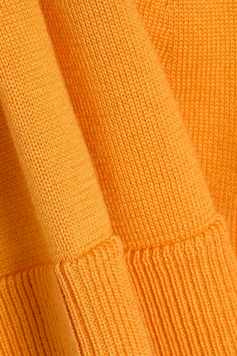 Carolina Herrera Silk And Cotton-blend Turtleneck Top In Orange