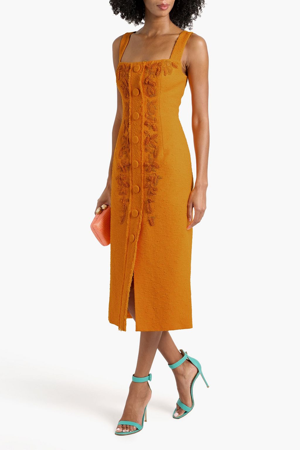 carolina herrera embellished crepe midi dress Carolina Herrera Embellished Tulle Midi Dress - Women - Neutral Dresses