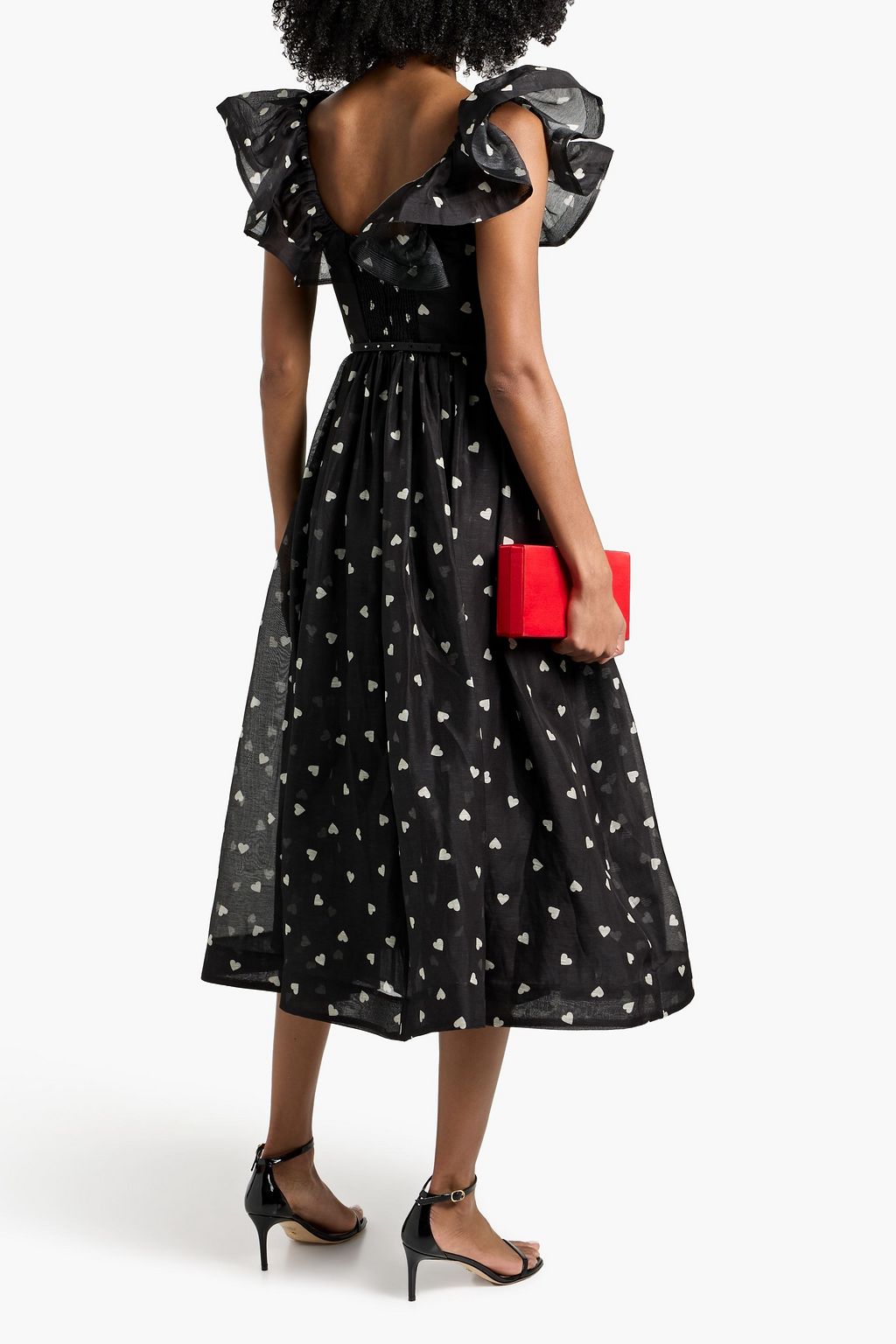 ZIMMERMANN Printed linen and silk-blend gauze midi dress