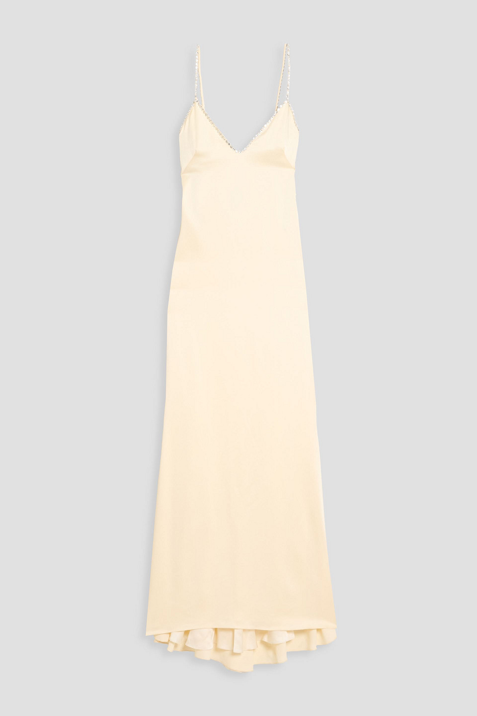 monique lhuillier - crystal-embellished satin gown - white - us 10