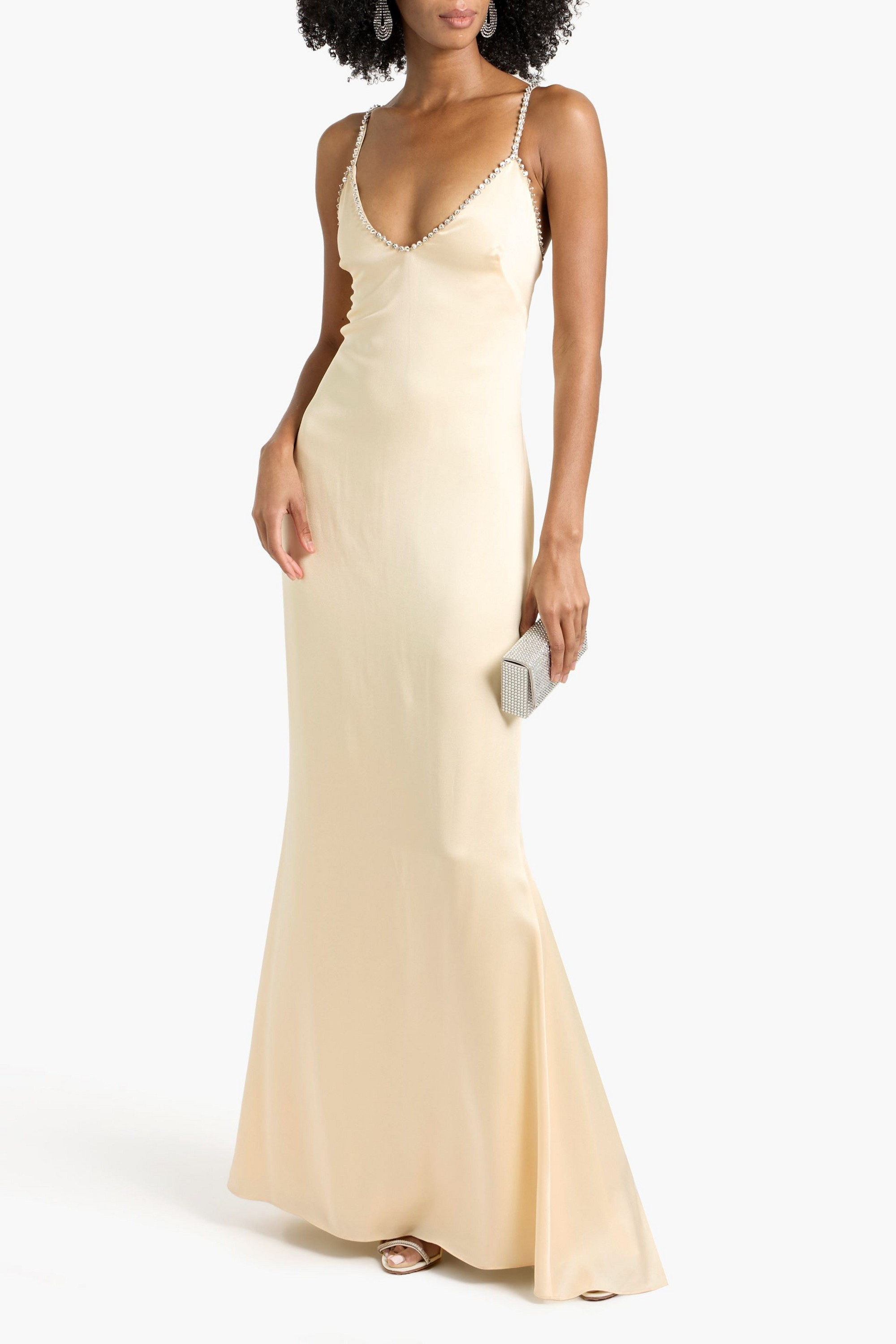 ml monique lhuillier seraphine satin maxi dress ML Monique Lhuillier Seraphine Satin Maxi Dress