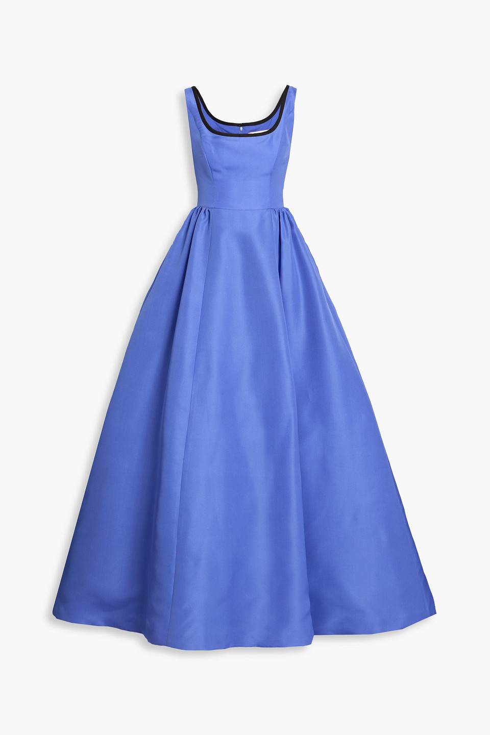 carolina herrera - pleated silk-gazar gown - blue - us 6