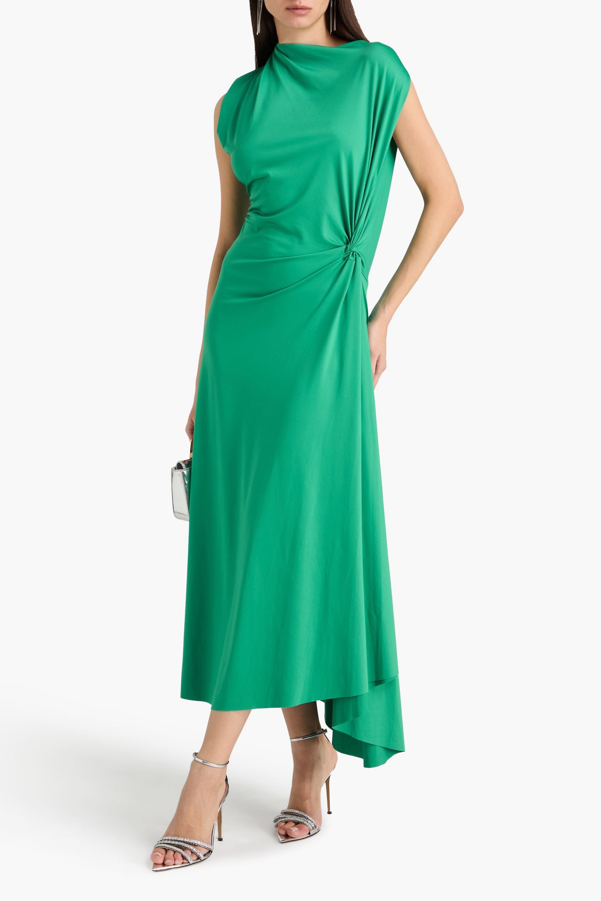 Victoria Beckham Draped stretch-jersey midi dress