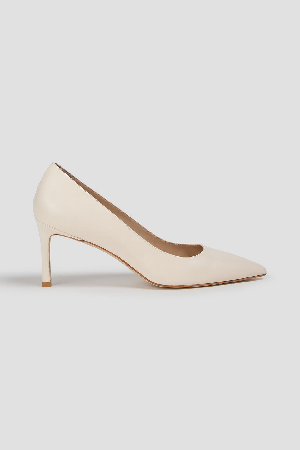 Stuart Weitzman Leigh 75 Leather Pumps In Neutral