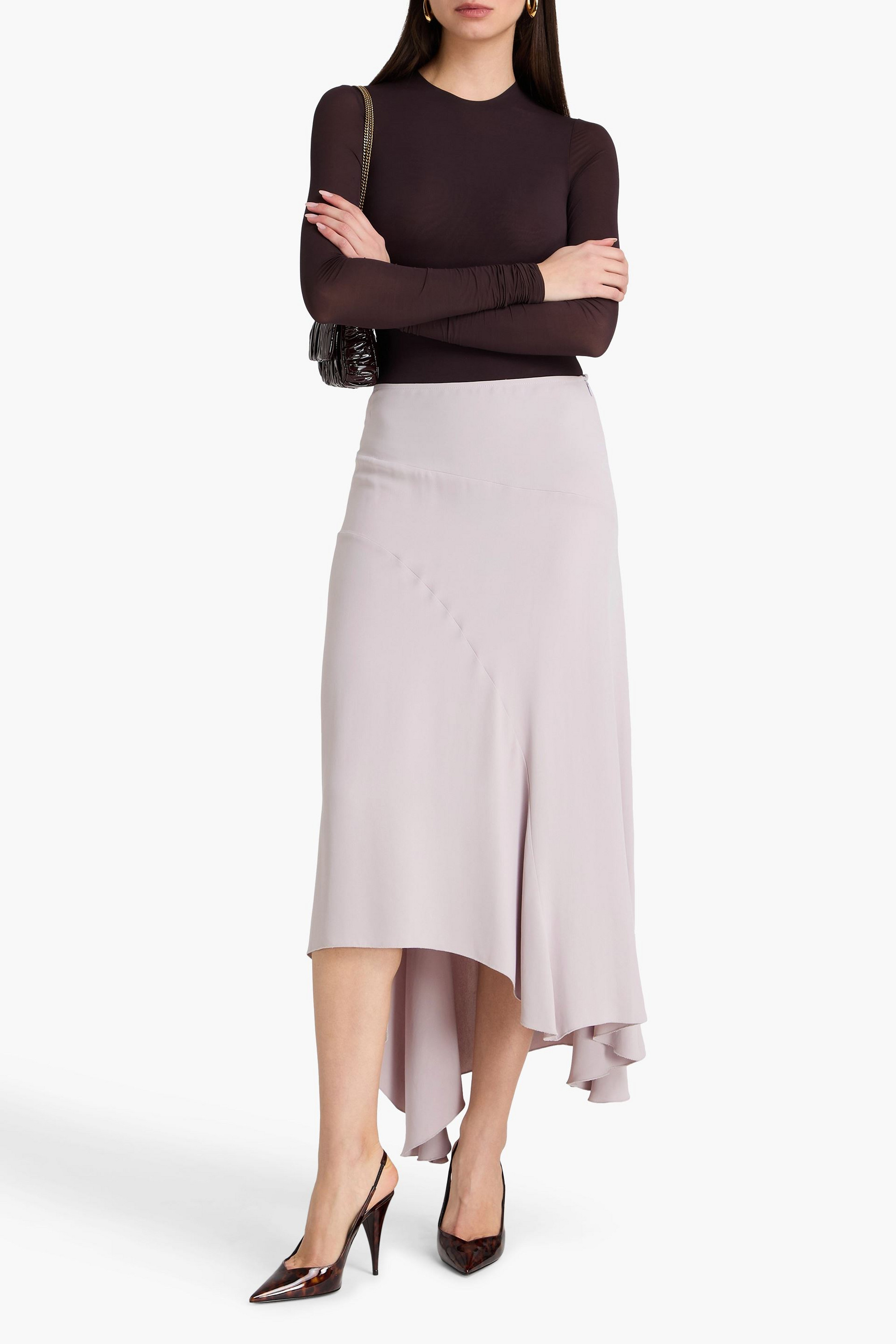 Victoria Beckham Asymmetric crepe maxi skirt