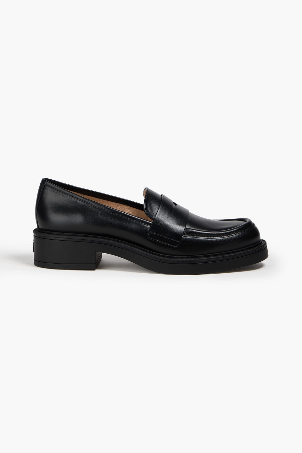 Stuart Weitzman Louise Leather Loafers In Black