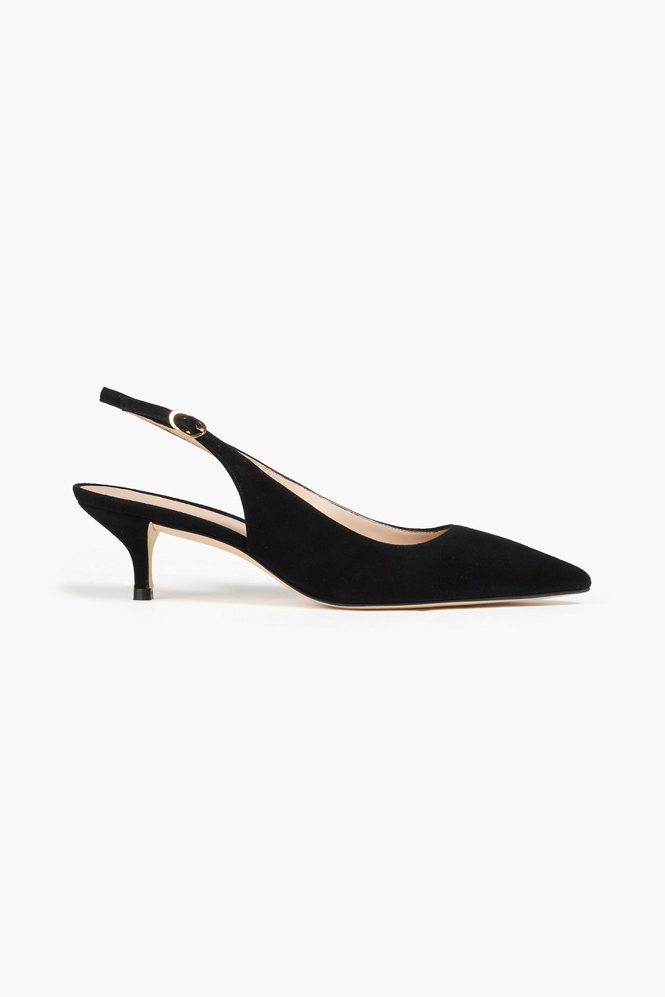 Stuart Weitzman Leigh Suede Slingback Pumps In Black