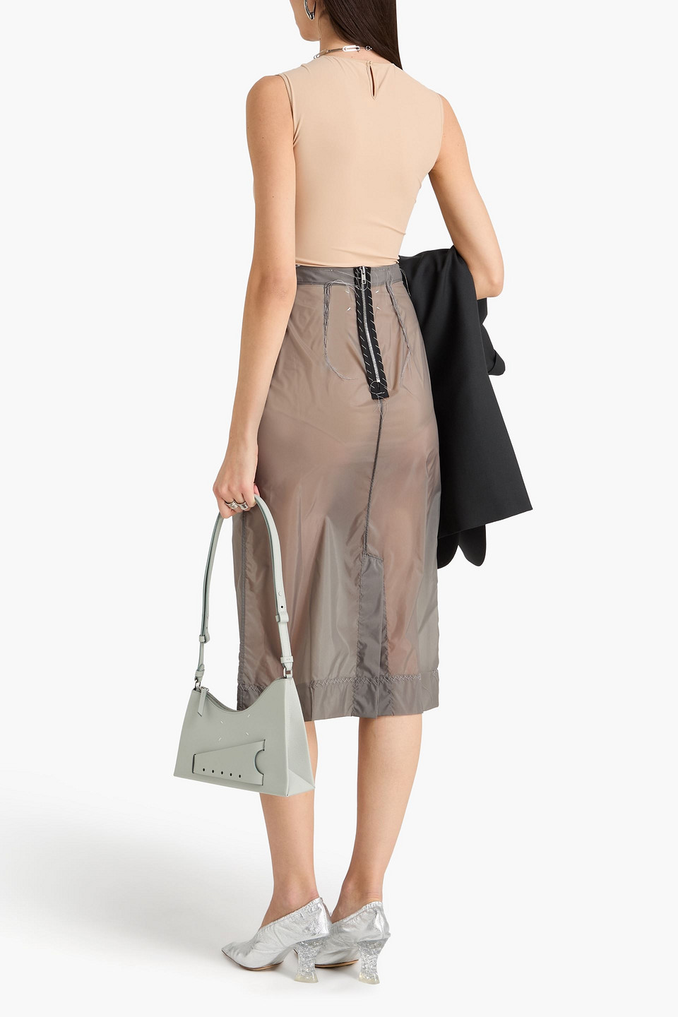  Maison Margiela - Midirock Aus Shell - Grau - It 36 
