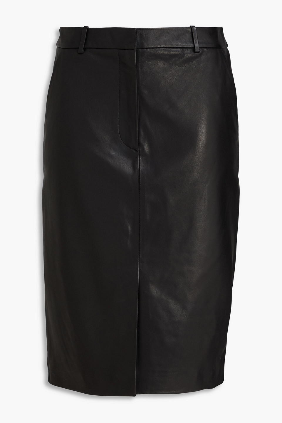 veronica beard - maxine leather midi skirt - black - us 0