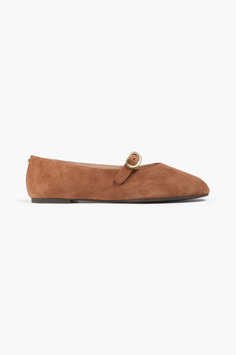 Stuart Weitzman Kyra Suede Mary Jane Flats In Brown