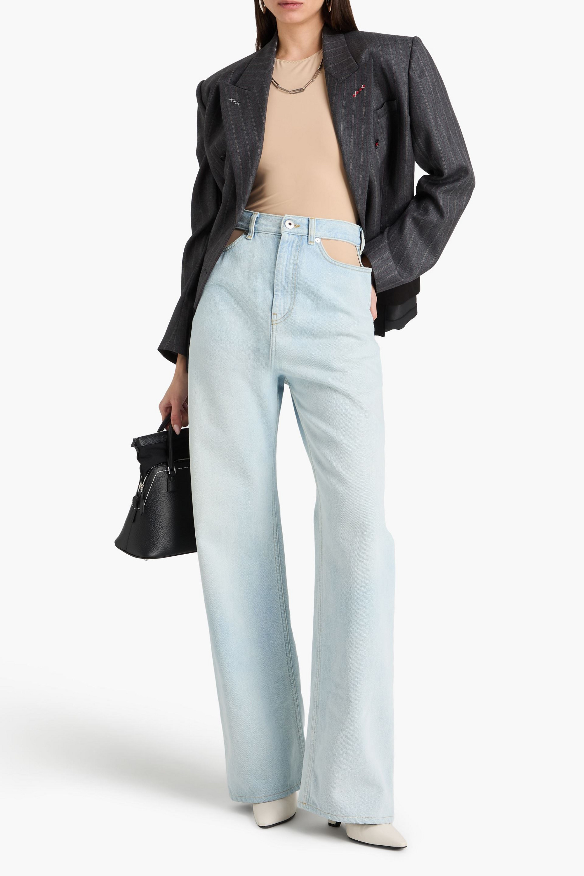 Maison Margiela Cutout high-rise wide-leg jeans