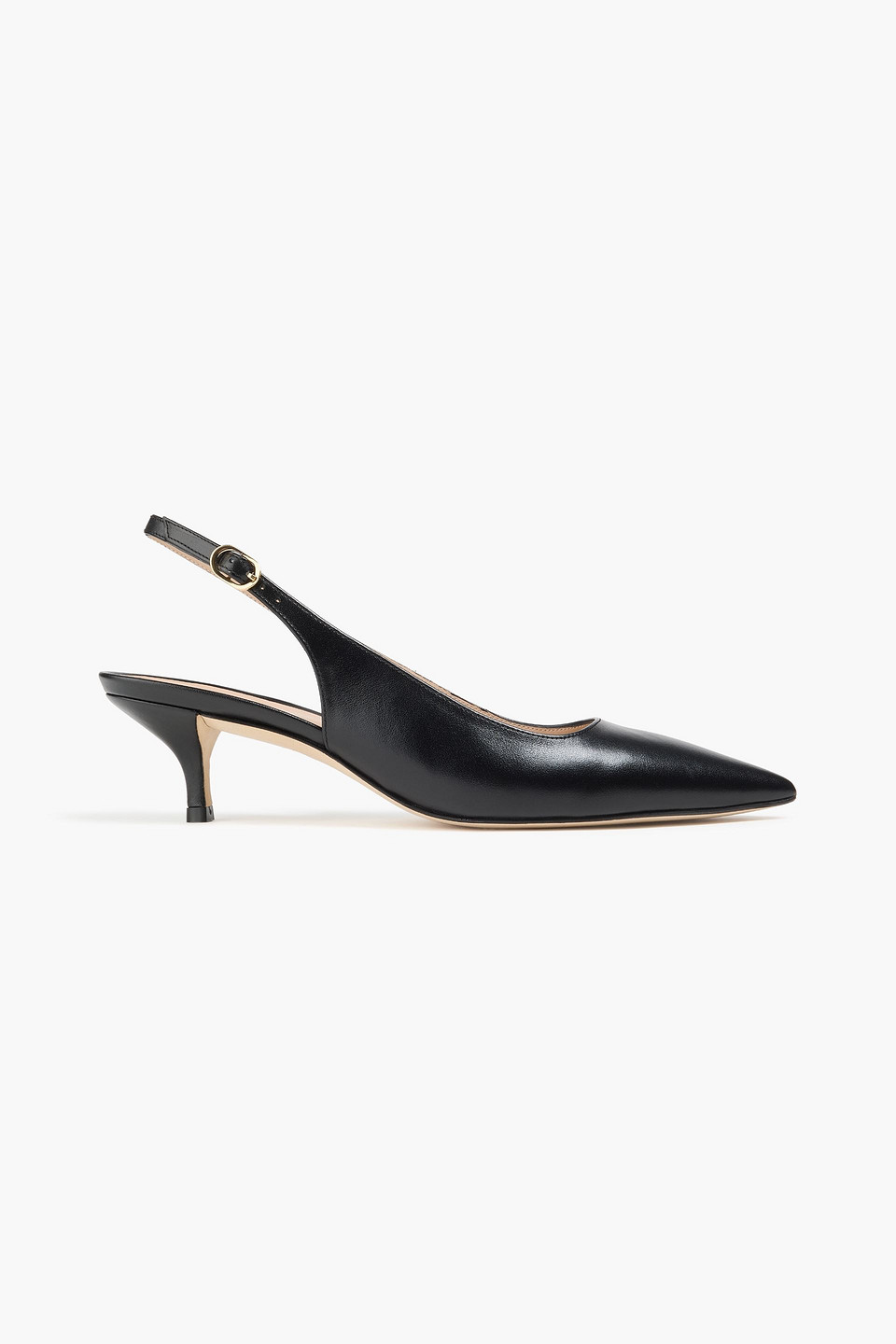 Stuart Weitzman Leigh Leather Slingback Pumps In Black