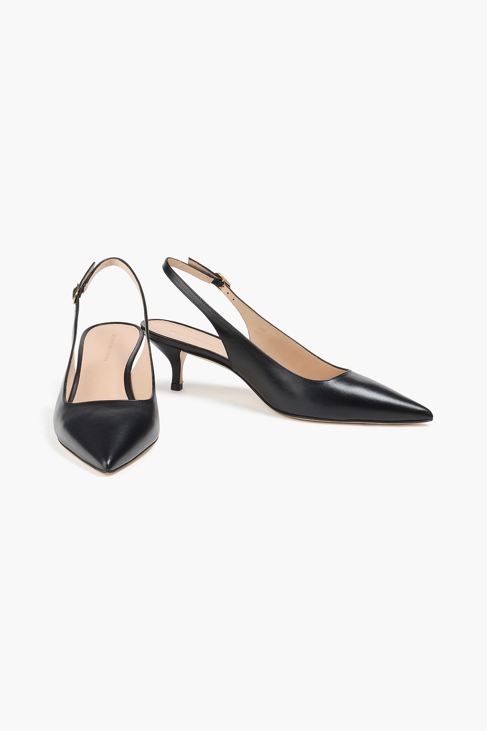  Stuart Weitzman - Leigh 50 Leather Slingback Pumps - Black - Us 5.5 