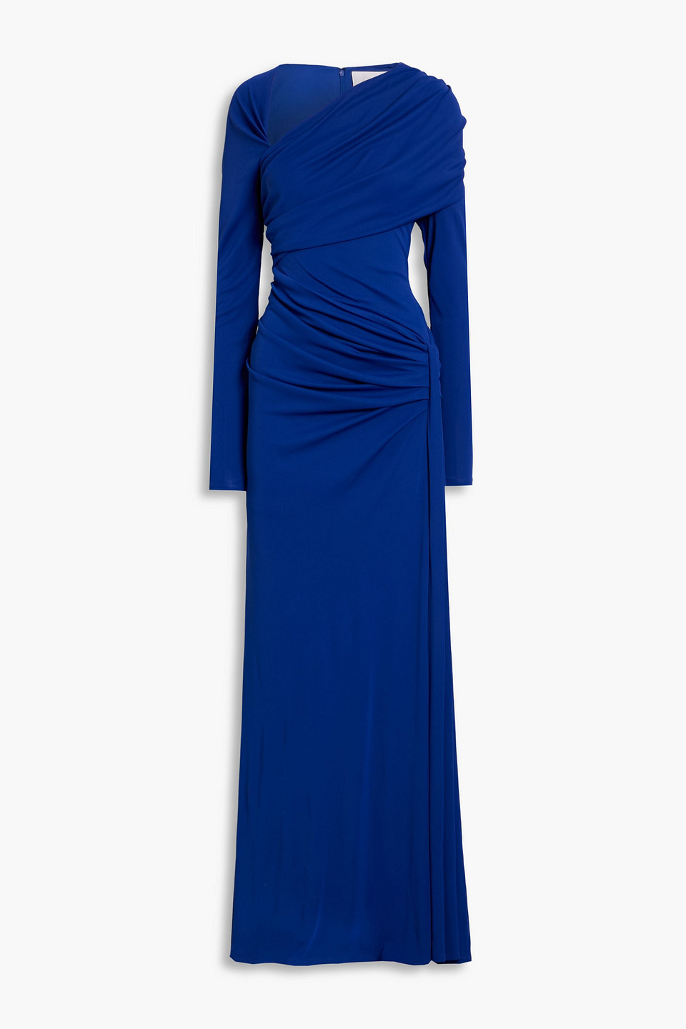 Carolina Herrera Ruched Stretch-jersey Gown In Blue