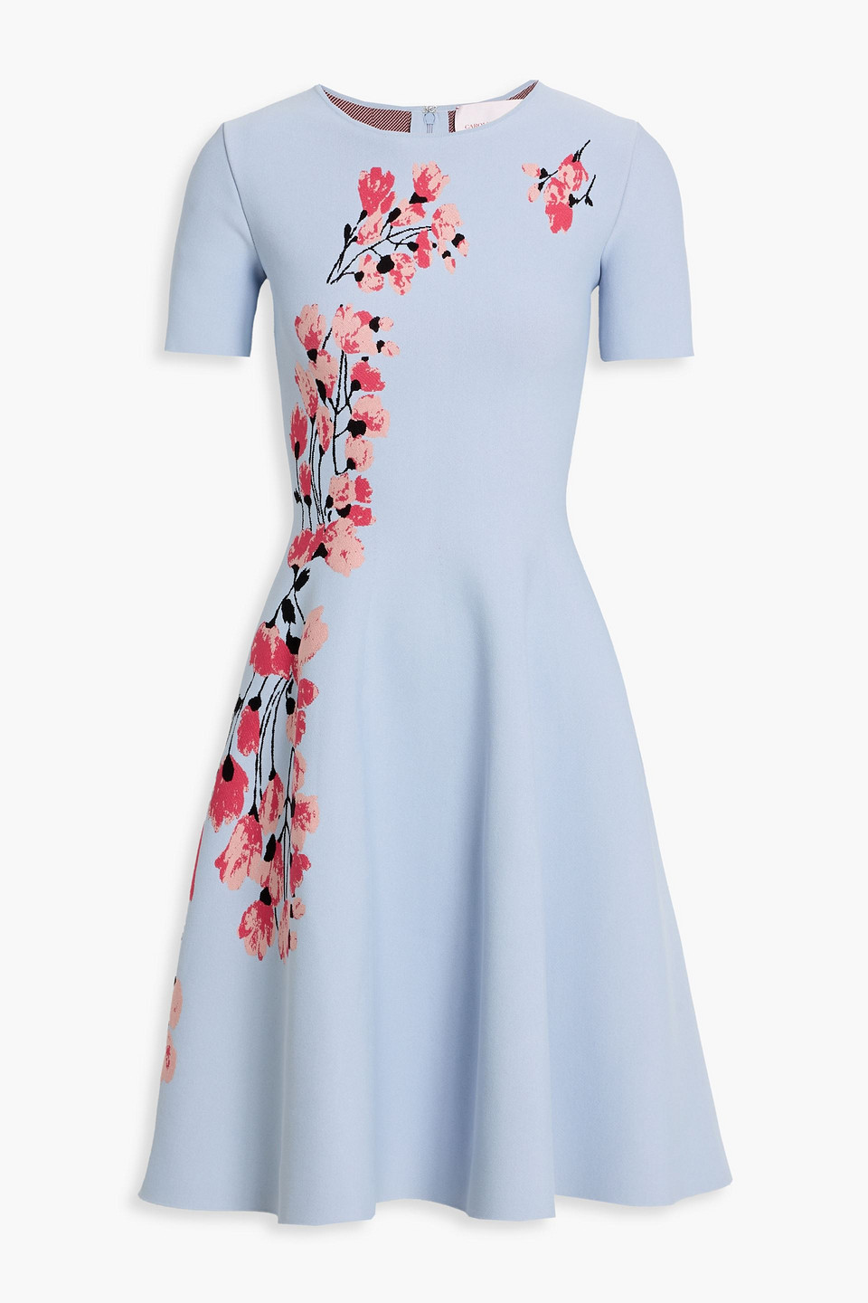 carolina herrera - jacquard-knit dress - blue - xs